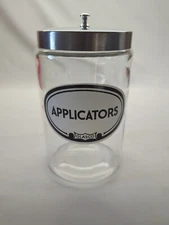 Glasco Apothecary Medical Suppy Jar Black Letters Vintage 