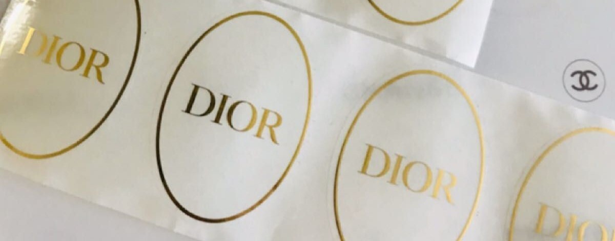set of 20 Authentic Dior Logo Stickers Seals Transparent