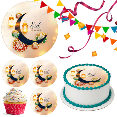 Eid Mubarak Islam Tortenaufleger Party Deko eßbar Geburtstag Feier Cupcake