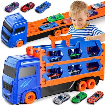 Transport Truck Kinder Spielzeugautos für Jungen Mädchen 3+ Jahren W/6 Rennautos