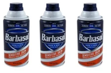 BL Barbasol Shaving Cream Sensitive Skin 10oz each *Three Pack*