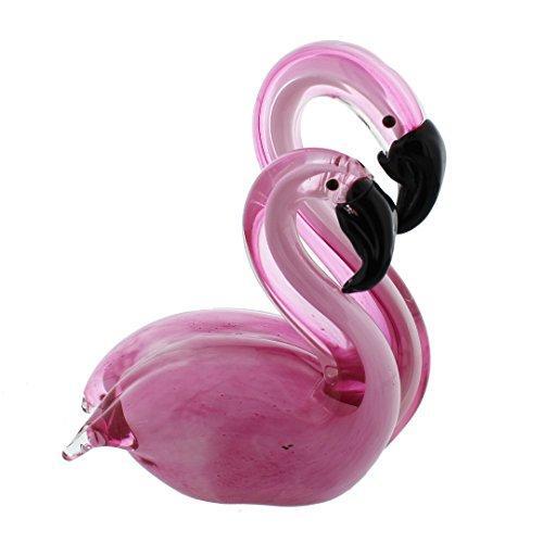 Juliana Objets d'art Glass Figurine - Pair Pink Flamingos Paperweight Ornament