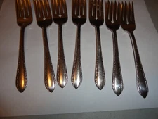 Antique Tudor Silver Plate By Oneida Community MADELON Set Of 6 Forks 6-1/2”