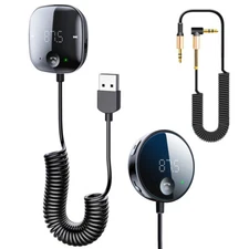Car Wireless Bluetooth Receiver FM Transmitter Music Player AUX Speaker Adapter