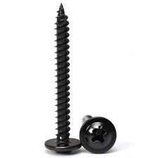 Black Wood Screws 8 1-1/2 inch 150Pcs Black Phillips Modified Truss Head Wood...
