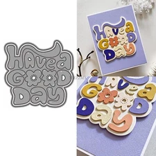 Haved Good Day Metal Cutting Dies for Card Making, Paper Embossing Die Cuts K...