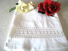 TENDA vintage fatta a mano bordo all'uncinetto 80" larghezza 27" lunga