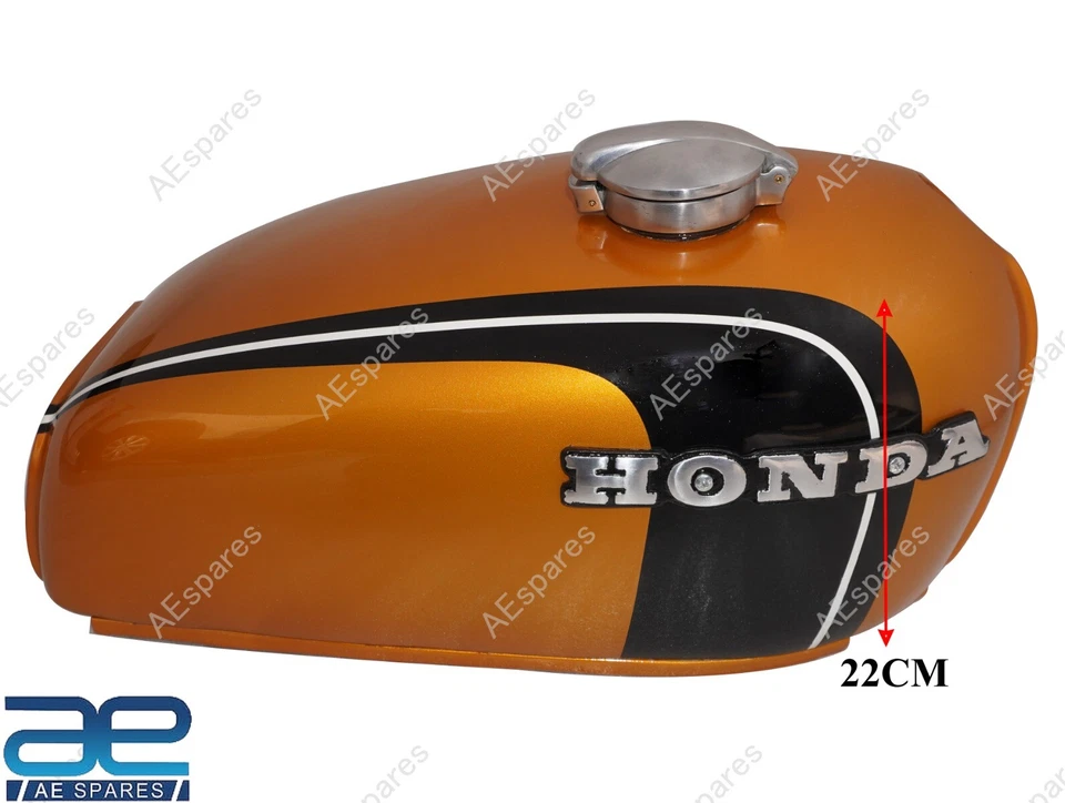 Petrol Fuel Tank Golden Black For Honda CB350 K3 K4 Super Sport CB 350 71-73  - Изображение 3 из 4