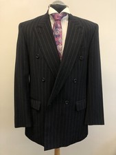 BAUMLER SUIT JACKET/BLAZER PURE NEW WOOL IN NAVY STRIPE 44R MINT CONDITION