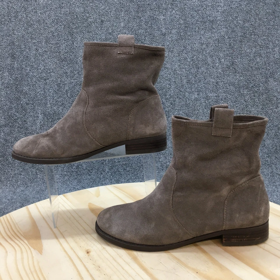 Sole Society Botas Mujer 8 M Botines Tacones Informales Gris Gamuza Pull On Foto 2 de 4