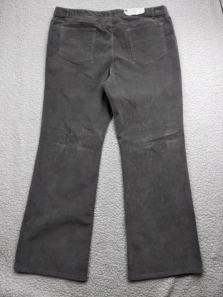 Pantalones de pana J. Jill Tried True Fit corte bota para mujer 20 gris tiro alto Foto 3 de 4