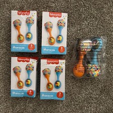 8 PACK LOT Fisher Price Newborn Toys Rattle Maracas Musical Instruments, Set B