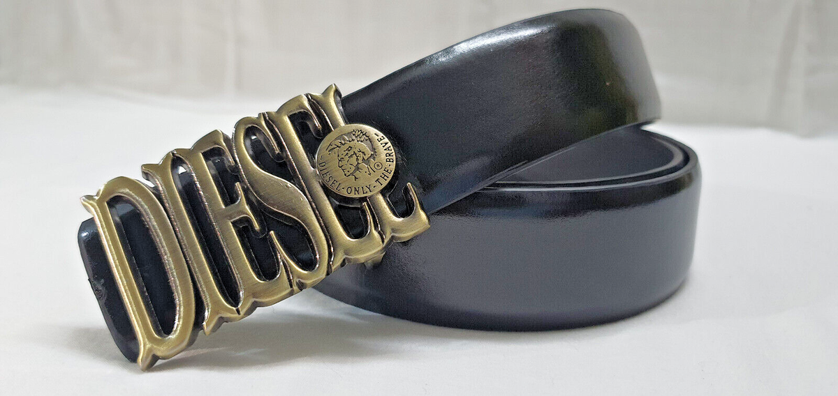100% Genuine Leather Diesel Belt Rare Buckle Black 2 | eBay