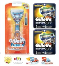 9 Gillette Fusion 8 Proglide Power Razor Blades Refill Cartridges Shaver Handle