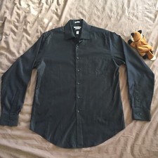 Van Huesen Black Button Down Dress Shirt - Men  s 16 Neck 34/35 Sleeve