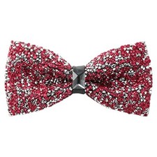 Rhinestone Bow Ties for Men - Pre Tied Sequin Bowties Men with Jewels - Pink