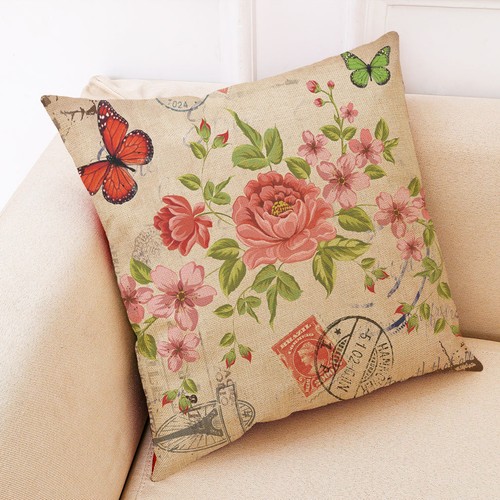 Rose Office Sofa Car Throw Pillow Case Romantic Country Home Decor Cushion Cover - Picture 14 of 36