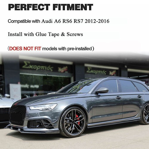 Alette labbro separatore paraurti anteriore in vero carbonio per Audi A6 RS6 RS7 2012-2016 - Foto 3 di 12