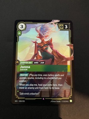 Janna - Savior SFD 053/221 Rare Spiritforged Riftbound League of Legends