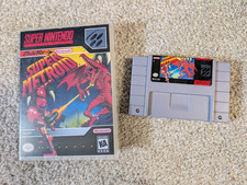 Super Metroid (Nintendo SNES) Cartridge and display case