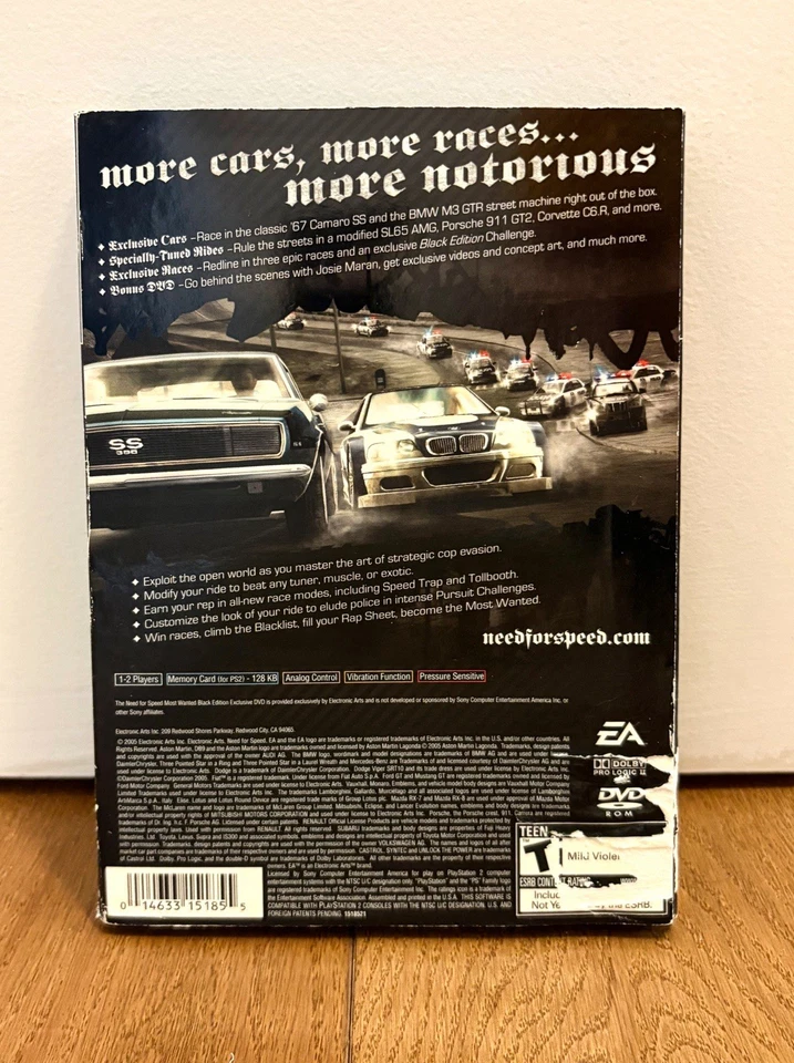 Need for Speed Most Wanted Black Edition PS2 PlayStation 2 Complete CIB RARE - Image 2 of 4