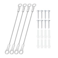 4 Set Stainless Steel Eyelets Ended Lanyard Cable with Screws 1.5mm x 10cm