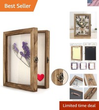 8x10 Shadow Box Display Case with Linen Back for Military Medals & Photos