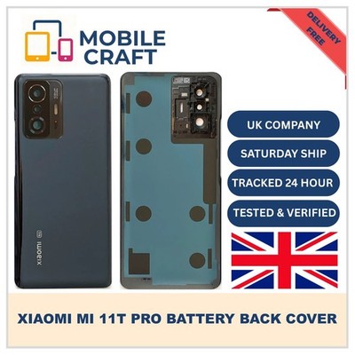 Für Xiaomi Mi 11T / 11T Pro 5G Akkudeckel Backcover Glas mit Kameralinse - Schwarz