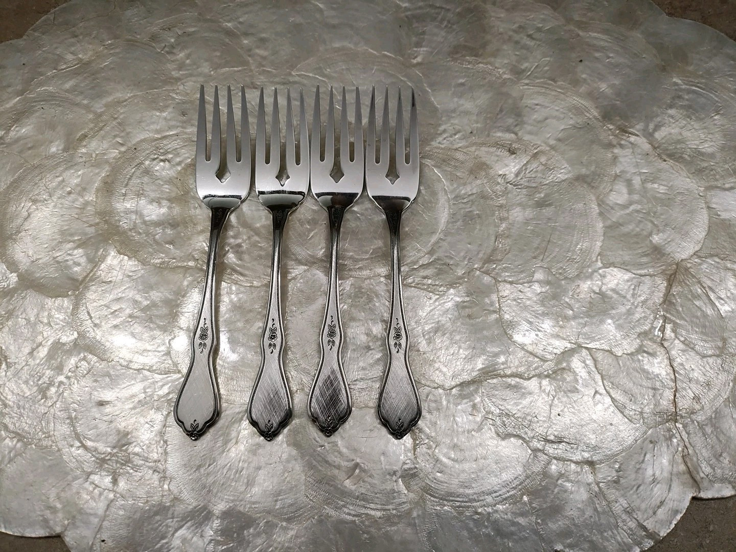 Morning Blossom by Oneida Salad Forks Stainless Flatware Lot of 4