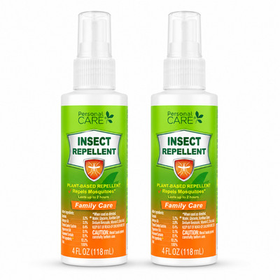 Personal Care Insect Repellent Spray 4 oz x 2 Bottles Plant Based Mosquito