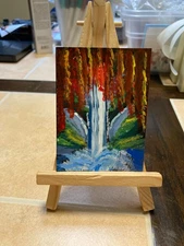 ACEO Original Acrylic Painting Landscape Abstract Art Card ATC Scenery 139