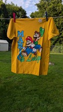 NIP BOYS SIZE LARGE 10-12 MARIO  LUIGI YELLOW GRAPHIC T-SHIRT