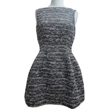 Zara Woman Dress Women's L Black Grey Sleeveless Textured A-Line Casual Party