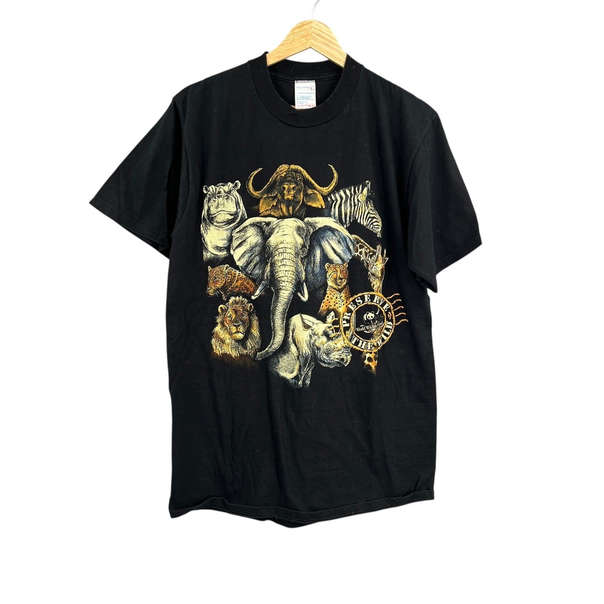 Vintage 90s World Wildlife Fund Animals Graphic T Artex USA Shirt
