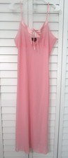 Full length slip nightgown satin trimmed empire waist adj spaghetti straps sz 1X