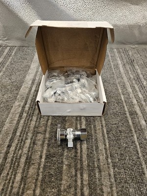 (QTY 20) Guofis 1/4'' Turn Shut-Off Angle Stop Valves Chrome 5/8'' OD x 3/8'' OD