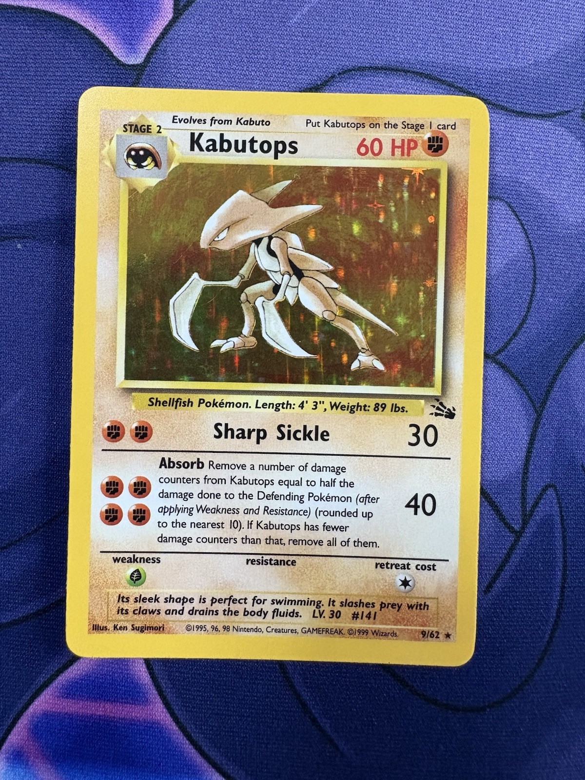 Pokémon TCG Kabutops 9/62 Fossil Holo