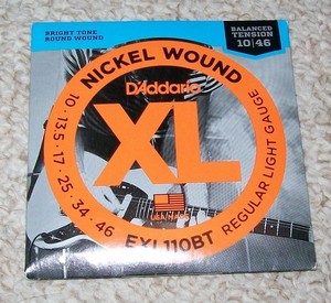 D'Addario EXL 110BT Regular Light Guage Strings w/ 8x picks