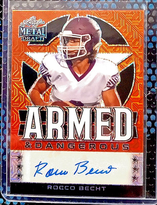 ROCCO BECHT 2022 Leaf Metal Draft ORANGR MOJO 3/3 ROOKIE AUTO -3505 YDS