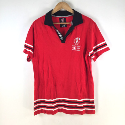 HSBC world Rugby Seven series mens polo shirt size M red short sleeve 118531