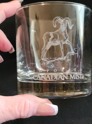 Canadian Mist Imported Etched Clear Rocks Tumbler Whiskey Glass, Distillery