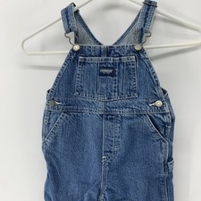 OshKosh B'gosh Blue Denim Overalls 100 Cotton Pockets 24 Months Snap Legs