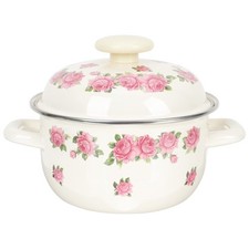 Pots Woman Cookware Flower Enamel Stock Pot with Lid Cooking Non Stick Soup C...