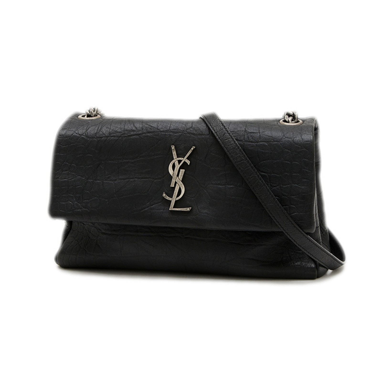Saint Laurent Paris West Hollywood Borsa a tracolla in pelle nera argento... GZl19ljr