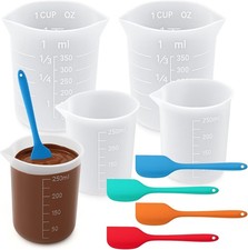 Silicone Chocolate Melting Cup Set with Jar Spatulas, Heat-Resistant