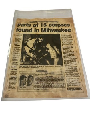 Jeffrey Dahmer 15 Corpses Found In Milwaukee Wisconsin Newspaper Headline 1991