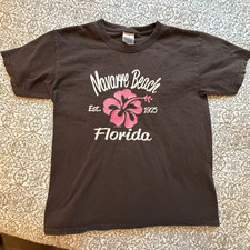 XS Brown Florida Beach T-Shirt Cotton Y2K sur...