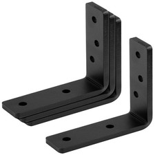 4 PCS Heavy Duty L Bracket for Wood, Corner Brace, 5" x 5" x 1-1/2" | 5/16" T...
