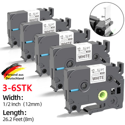 3-6x Schriftband TZe-231 12mm für Brother P-Touch PT-H100LB E100 D200 1000 1010
