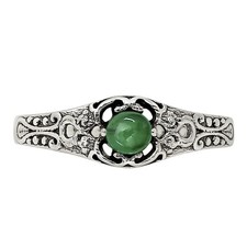 Natural Green Onyx 925 Sterling Silver Ring s.6 Jewelry R-1172